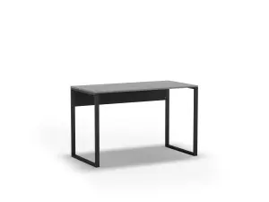 Inna Modern Work Table Retro Grey with Sturdy Black Metal Legs Particle Board Industrial Desk Width 110cm