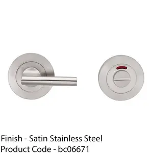 Disabled Thumbturn Handle With Release With Indicator Satin Stainless Steel