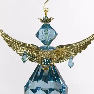 Acrylic Diamond Angel Hanging Figurine Ornament Blue/Gold