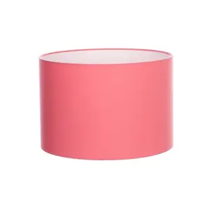 Cotton Drum Lamp Shade ( Screw On ) Blush Pink / 20cm H x 30cm W x 30cm D