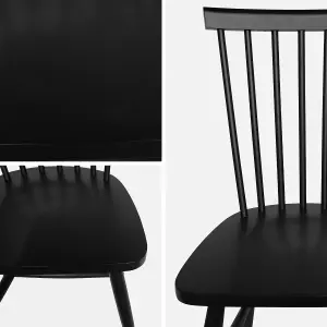 sweeek. Pair of wooden dining chairs Romie Black 50.8x44.2x90 cm