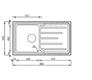 Clearwater Monza Single Bowl and Drainer Stainless Steel Kitchen Sink 860x500 - MN860