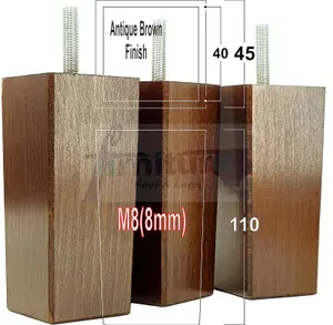 4x REPLACEMENT FURNITURE LEGS SOLID WOOD 110mm HIGH SOFAS CHAIRS SETTEE CABINETS LEGS M8 TSP2055