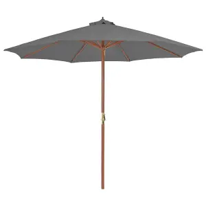 Berkfield Outdoor Parasol with Wooden Pole 300 cm Anthracite