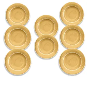 Purely Home Crackle Gold Melamine Dinner Plates - Set of 8