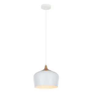 Luminosa Modern Hanging Pendant White 1 Light , E27