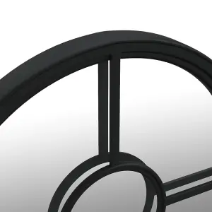 Berkfield Mirror Black 60x4 cm Iron Round for Indoor Use