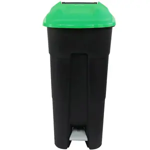 80 Litre Wheelie Bin with Foot Pedal - Green Lid