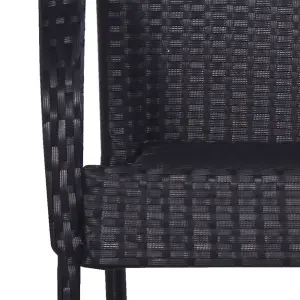 Berkfield Stackable Outdoor Chairs 2 pcs Poly Rattan Black