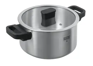 Kuhn Rikon Locarno Swiss Made Brushed Stainless Steel Induction Safe Casserole Pot, 18cm/2L