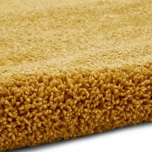 Yellow Plain Shaggy Modern Easy to Clean Rug for Living Room Bedroom and Dining Room-120cm X 170cm