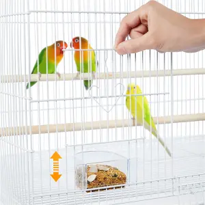 Yaheetech White Bird Cage Flight Cage Extra Space w/ Slide-out Tray and Wood Perches