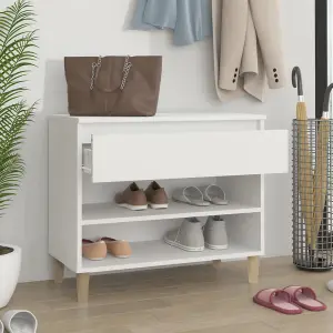 Berkfield Shoe Cabinet White 70x36x60 cm Engineered Wood