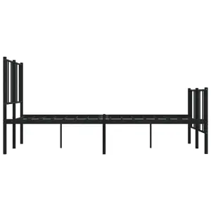 Berkfield Metal Bed Frame with Headboard and Footboard Black 160x200 cm