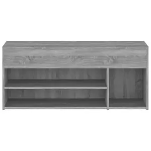 Berkfield Shoe Bench Grey Sonoma 105x30x45 cm Engineered Wood