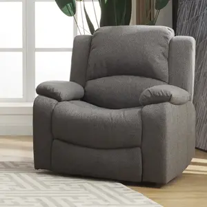 Marldon 92cm Wide Dark Grey Fabric Manual Recliner Armchair