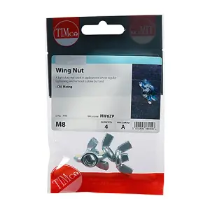 Timco - Wing Nuts - Zinc (Size M8 - 4 Pieces)