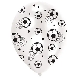 Amscan Latex Football Balloons (Pack of 6) White/Black (One Size)