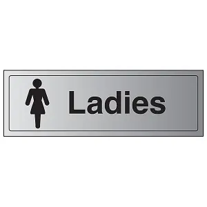 Ladies Toilet - General Door Sign - Rigid Plastic - 300x100mm (x3)