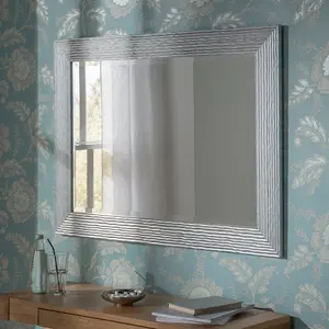 Madge Glass Wall Mirror Silver / 77cm H x 168.5cm W