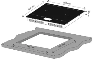 GoodHome Bamia GHIHAC60 59cm Induction Venting Hob - Black