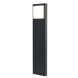 GoodHome Lutak Contemporary Dark grey Mains-powered 1 lamp Integrated LED Outdoor Post light (H)770mm