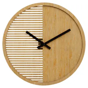 Interiors By Premier Contemporary Small Wooden Wall Clock, Large Wood Dial Clock In Kitchen, Easily Maintained Large Wall Clock