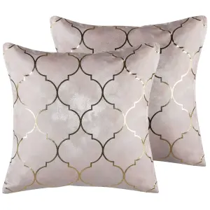 Set of 2 Cushions ALYSSUM 45 x 45 cm Trellis Pink