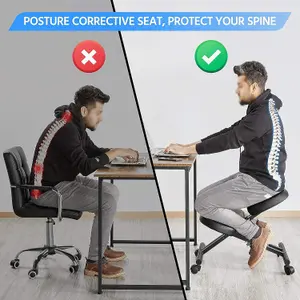 Kneeling Chair Ergonomic Office Stool Knee Support Chair Modern Seating Posture Improving Chair with Adjustable Height Angled Cus