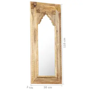 Berkfield Mirror 50x3x110 cm Solid Mango Wood