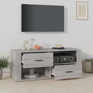 Berkfield TV Cabinet Grey Sonoma 100x35x40 cm Engineered Wood