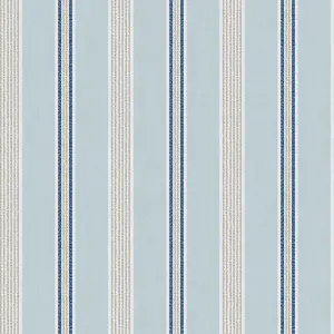 Galerie Cottage Chic Blue Multi Stripe EcoDeco Material Wallpaper Roll