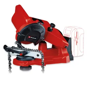 Einhell Cordless Chainsaw Blade Sharpener 18V Power X-Change With Chain Clamp Depth Stop Cable-Free GE-CS 18 Li - Body Only