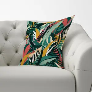 Coloured Tropical Leaves Cushions 60cm x 60cm