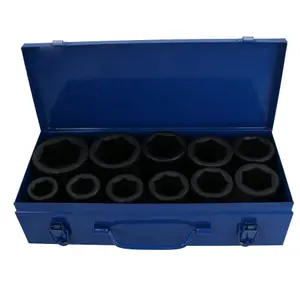 1in Drive Deep Metric MM Impact Sockets 22mm-50mm 6 Sided 11pc Set