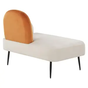 Right Hand Velvet Chaise Lounge Orange ARCEY