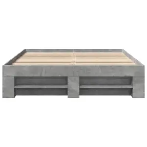 Berkfield Bed Frame without Mattress Concrete Grey 140x190cm Engineered Wood