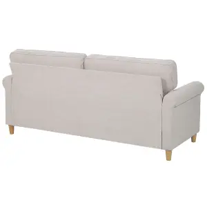 3 Seater Velvet Sofa Beige RONNEBY