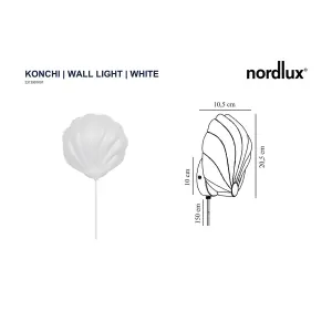 Nordlux Konchi Indoor Wall Light in White (Height) 20.5cm