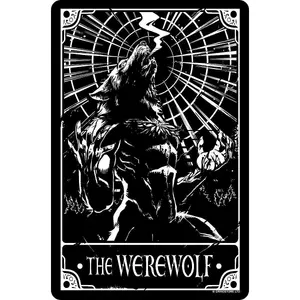 Deadly Tarot The Werewolf Plaque Black/White (One Size)