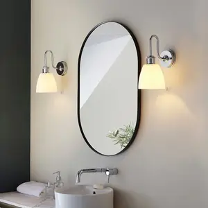 Luminosa Pozzuoli Bathroom Metal Wall Lamp, Chrome Plate, Gloss Opal Glass, IP44