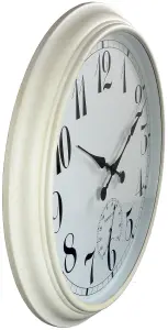 Outdoor Garden Wall Clock with Thermometer Big Time White 90cm