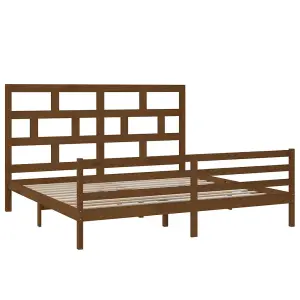 Berkfield Bed Frame Honey Brown Solid Wood Pine 200x200 cm