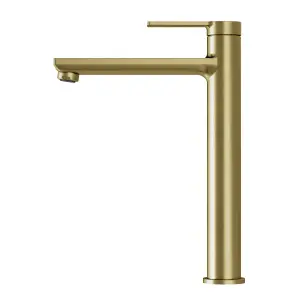 GoodHome Akita Tall Satin Brass effect Round Basin Mixer Tap