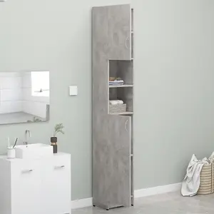 Berkfield Bathroom Cabinet Concrete Grey 32x25.5x190 cm Engineered Wood