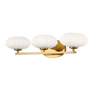 Luminosa Kichler Pim Bathroom Wall Lamp Fox Gold, 3000K, IP44