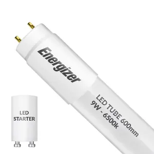 Energizer 2ft 9w T8 LED Mains Operated Tube 6500k Frosted - Daylight