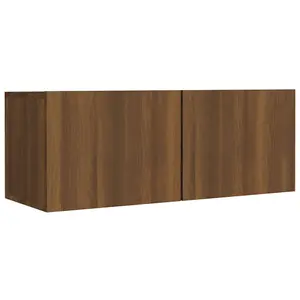 Berkfield 8 Piece TV Cabinet Set Brown Oak Engineered Wood