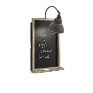 Wall Light Chalk Board & Chalk Holder Goose Neck Weathered Zinc LED E27 60W