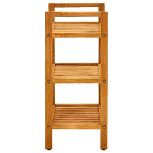 Berkfield Shoe Rack with 3 Shelves 50x27x60 cm Solid Oak Wood